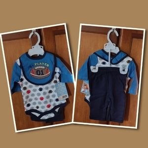 3pc Onesie with pants and bib